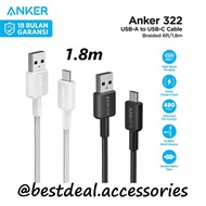 Anker 322 USB-A to USB-C Data Cable 6ft 1.8m Braided - A81H6