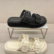 Sandal Double Strap Buckle Woven ( Charles & Keith )