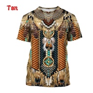 New Mens 3D Print Indian Style T Shirts Retro Native Americans Indian Pattern Short Sleeves T Shirt 