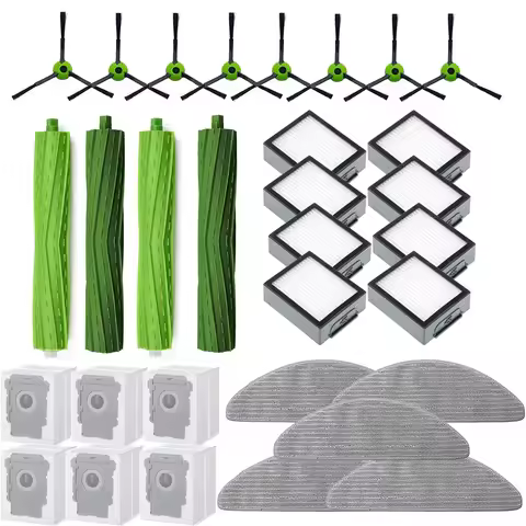 M04K Parts Accessories Kit For Irobot Roomba Combo I5+J5+ Robot Vacuum- Brush Rollers Hepa Filters M