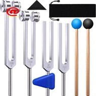 4 Pack Tuning Fork Set(128 Hz,256 Hz,512 Hz,528 Hz)with Tuning Fork Hammer for Sound Sound Vibration