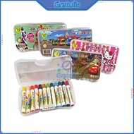 KRAYON 12 WARNA / OIL PASTEL 12 COLOUR / CRAYON KERAYON WARNA WARNI HW-12 MURAH / ALAT TULIS