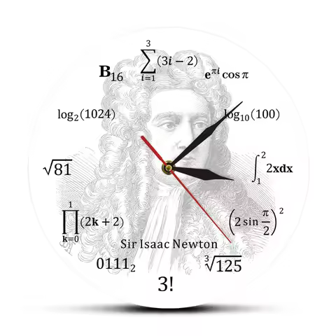 Sir Isaac Newton Famous English Mathematician Physicist Astronomer Math Equation Wall Clock Educatio