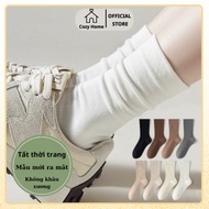 COZY COZY Korean High Collar Pastel Plain Socks
