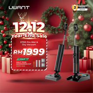 UWANT D700 Pro Wet Dry Vacuum Cleaner | 23,000Pa Vortex Suction | Wide Roller Brush | Smart Pressure
