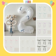 Set of 5 Ribbon Bows with Adhesive for Birthday Balloon Decoration - Korean Style, Super Cute Glass 