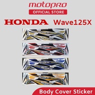 HONDA Wave125X Body Cover Set Coverset Stripe Strike Sticker Wave125X - Orange Blue