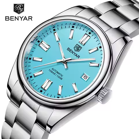 BENYAR 39mm Automatic Mechanical Watch Seagull Movt Men Stainless Steel 100M Waterproof Clock BWG-9 