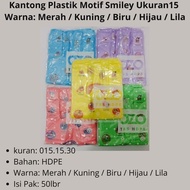 Plastic Bag Size 15 Color Smiley Motif