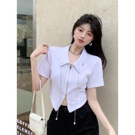 HELLO SHOP TOP 8700 BANGKOK FRONT ZIPPER COLLAR TOP (HL 8700)