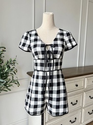 Jumpsuit MAIKA - Jum caro tay ngắn cột nơ
