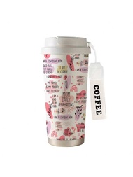 530ml Motivational Coffee With Affirmation Quotes And Cute Illustrations - Insulated Travel Mug With