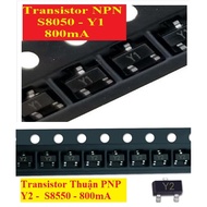 SMD Transistor - S8050 (Y1-NPN) - S8550 (Y2-PNP) - 800mA