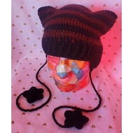 HANDMADE STAR BEANIE CAT HAT/STAR EARFLAP/STAR CAT HAT/CAT HAT BEANIE/ CUTE BEANIE HAT VIRAL/ FASHIO