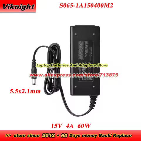 S065-1A150400M2 AC Adapter 15V 4A 60W Charger For POLK MAGNIFI MINI AX SOUND BAR with 5.5x2.1mm Tip