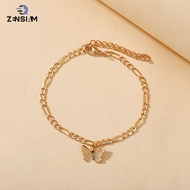 Butterfly Pendant Chain Anklet Creative Retro Simple Alloy Anklet ️ZS Anklet for Woman
