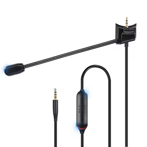 Gaming Headset Microphone Mic 3.5mm Plug Replacement Game Mic Noise Cancelling Gaming Boom Mic for B