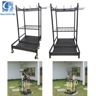 Gazechimp Storage Holder Garage Utility Shelf Garden Tool Organizer Yard Tool Tower Rack with Hooks 