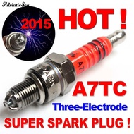 AD-1Pc Spark Plug A7TC A7TJC 3 Electrode GY6 50cc-125cc Moped Scooter ATV Quads