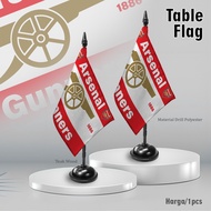Arsenal Table Flag Table Decoration/, Football Club, Wood and Velvet Fabric Size 15x22cm