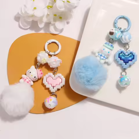 Sanrio Melody Kuromi Hello Kitty Kuromi Cinnamoroll Pochacco Phone Chain Keychain Bag Pendant Charms