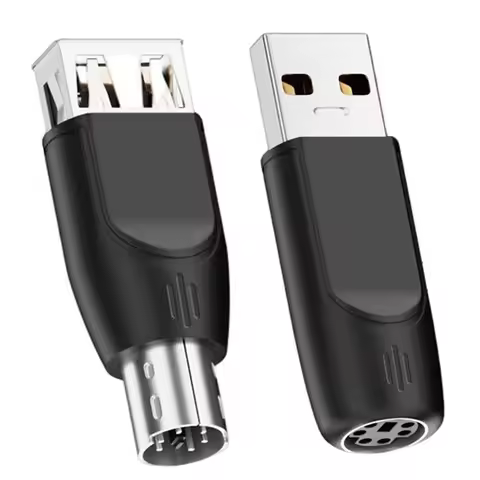 USB To for PS2 Converter Keyboard Mouse Circular Hole 6-pin Adapter USB Female To for PS2 Male Type 