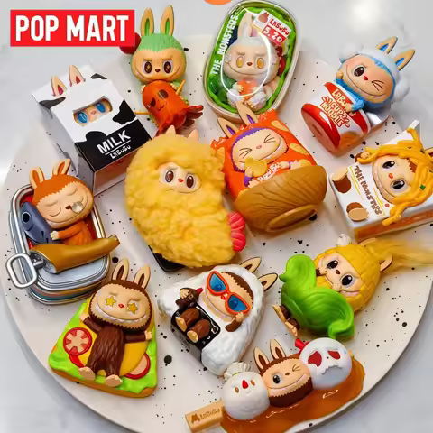 POP MART 100%original edition Labubu Monster Weird Market Blind Box Kawaii Anime Characters Mystery 