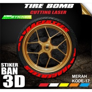 Tire Sticker Tire Font/ Tire Bomb/ 3D Tire Sticker (RACHERTEES) IP STICKER IP.CODE-17
