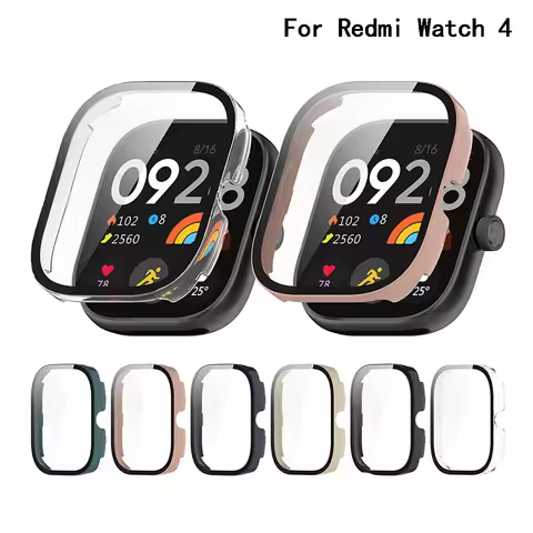 Case + Glass Film For Redmi Watch 4 Smart Watchband Screen Protector Cover Accessories for Xiaomi Re
