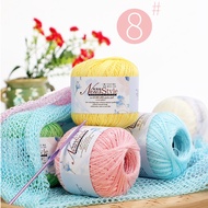 Multi Color Lace Yarn Crochet Infant Silk Cotton Cord Hand Knitted Crochet Yarn Soft Warm Baby Yarn for DIY Sweater 50g