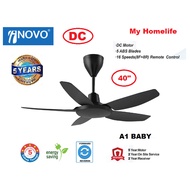 INOVO REGAIR A1 BABY MATT BLACK CEILING FAN / 40 INCH BABY FAN / KIPAS ANGIN (NON RETURNABLE)