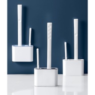 2-Feature Toilet Brush, Silicone Toilet Brush with Drainage Holder