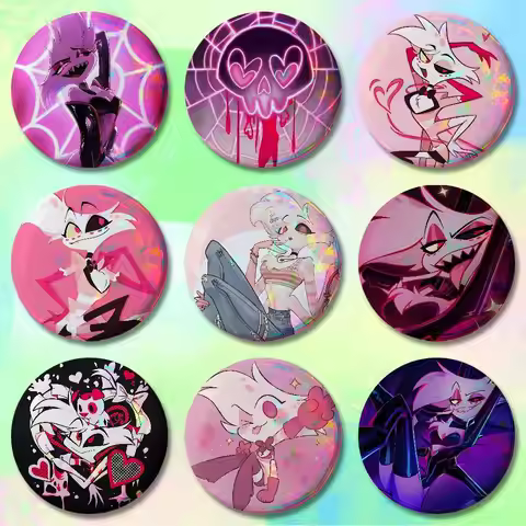 A-Angel D-Dust H-HazbinsS-S Custom Badges 75mm 44mm 25mm Brooch Backpack Hat Enamel Pins Accessories
