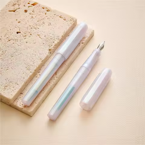 Kaweco Fountain Pen Perkeo Iridescent White Limited Edition Octagonal Barrel Portable Ink Pen for St