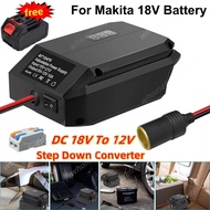 DC 18V to 12V Step Down Converter for Makita 18/21V Li-ion Battery, Power Wheels Adapter, Cigarette 