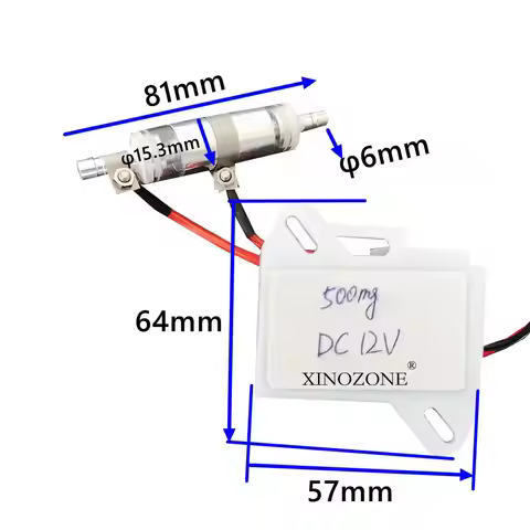 DC12V 500mg/h Ozone Generator Ozonator for Air and Water Purifiying Household Ozone Quartz ozone tub