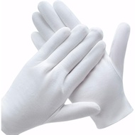 3 Pairs White Cotton Gloves for Dry Hands Eczema SPA Moisturizing - Work Glove Liners for Serving Co