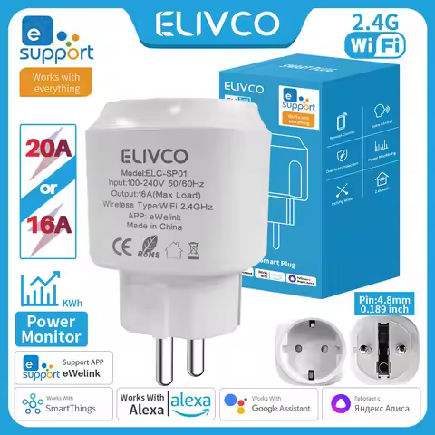 EWelink Smart Plug,WiFi Smart Socket,APP Remote Control , Supports Google Home Alexa,With Timing/Pow