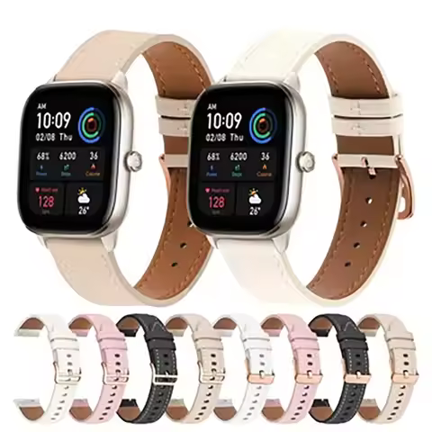 20mm Replacement Straps For Xiaomi Amazfit GTS 4/2 Mini Wriststrap PU Leather Amazfit GTS3 GTS2 2e B