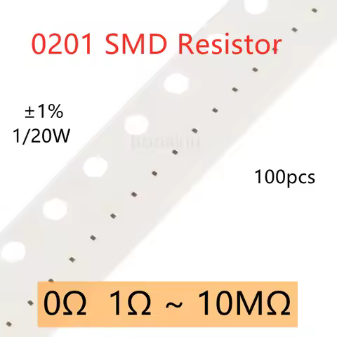 100pcs 0201 1% SMD Resistor 0R 1R 2Ω 3.3 ohm 5.1R 10R 20R 33R 51R 100R 150R 200R 240R 510R 1K 2K 4.7