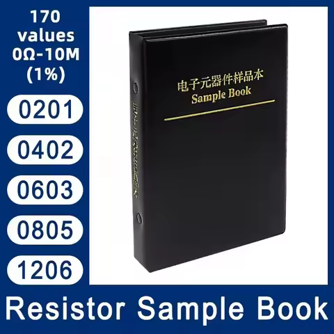 4250PCS 8500PCS 0201 0402 0603 0805 1206 1% SMD Chip Resistor Sample Book Resistance Assorted Kit 10