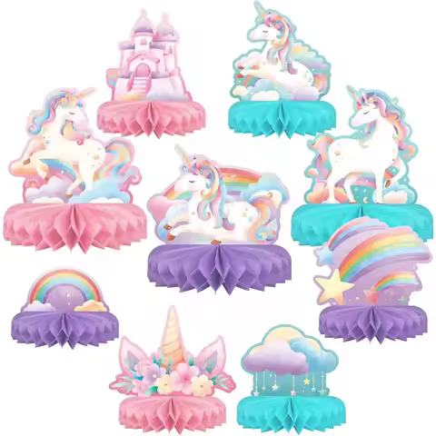 Unicorn Table Centerpiece Birthday Party Supplies Set for Unicorn Party Decorations