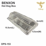 OPS-153 BENXON Plastic Tray with Lock Bakery Disposable Clear Food Box Hot Dog Box OPS153 [ 100pcs± 