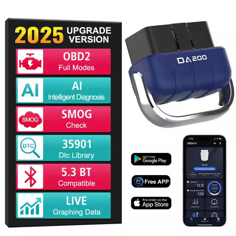 Code Reader Bluetooth-Compatible AI OBD 2 Scanner DA200 Fault Code Erase Car Diagnostic Tools Car Ba