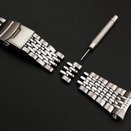 ✨現貨✨錶帶男七珠鋼帶適用於SEIKO精工5號/浪琴名匠不銹鋼錶帶配件22mm