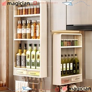 MAGICIAN Wall-Mounted Cupboard, Groceries Storage Spices Organization Kitchen Storage Rack, Multi-la
