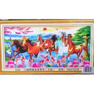 Cross-stitch painting Ma Dao success 9 horses (not yet embroidered) E33