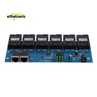 100M PCBA Board Fiber Optic Media Converter 2 RJ45 to 6 SC Optic Connector 3A+3B Ports 20KM Ethernet