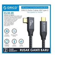 - Type c to usb-c 3.2 L-shape cable orico 2M 2 meters 20Gbps 4k cl32-20