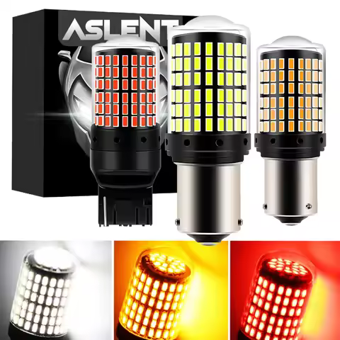 2pcs 1156 BA15S P21W BAU15S PY21W 7440 W21W P21/5W 1157 BAY15D 7443 3157 LED Bulbs 144smd CanBus Lam